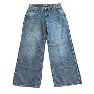 Rewash | Classic Wide Leg Jeans in Medium Blue Wash Size 7/28